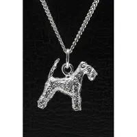 MOOYE ® - Collectie Zilveren Lakeland terrier met staart ketting hanger - groot