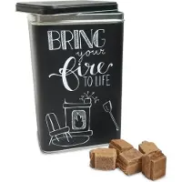 Fire-up - Giftset; metalen decoratie blik met 60 st XL aanmaakblokjes