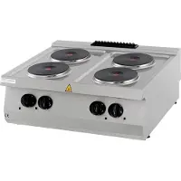 Maxima - Professioneel kookoppervlak - 4 branders - Dubbele uitvoering - 70 cm diep - Elektrisch