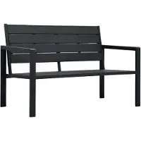vidaXL Tuinbank hout-look 120 cm HDPE zwart