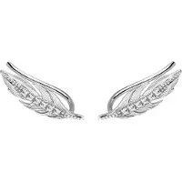 Montebello Oorbellen Dimas - 925 Zilver Gerhodineerd - Veer - 5x15mm