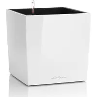 Lechuza CUBE Premium 30 - Plantenbak - met uitneembare binnenbak - met bewateringssysteem - ALL-IN-ONE set met LECHUZA-PON - wit hoogglans