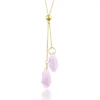 Montebello Ketting Bodyl Lila - 316L Staal - Druppel - 12x43mm - 43cm