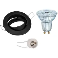 BES LED LED Spot Set - LEDVANCE Parathom PAR16 940 36D - GU10 Fitting - Dimbaar - Inbouw Rond - Mat Zwart - 3.7W - Natuurlijk