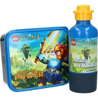 LEGO Legends of Chima Broodtrommel – 16x14x6.5cm – Blauw | Lunchbox met Bijpassende Drinkfles voor Kinderen | Lunch Trommel | Lunchboxen | Drinkbeker