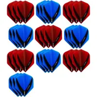 Victory 10 sets (30 stuks) - XS100 Vista flights - duo kleur pakket - Aqua/Blauw en Rood – flights - dartflights