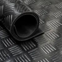 Ivol Rubbermat op rol Traanplaat 3mm - Breedte 150 cm - Rubber loper - Per strekkende Meter
