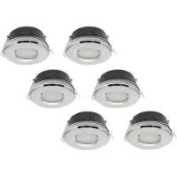 Groenovatie Inbouwspot, Rond, Waterdicht IP44, Chroom, 6-Pack