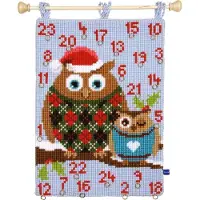 Vervaco - Kruiswandtapijt kit - Kerst - Kerstuilen - PN-0154733 - Borduren - Borduurpakket - Borduurpakket volwassenen - Borduurpakket kind