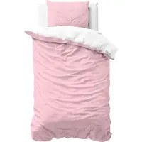 Royal Textile Dekbedovertrek Twin Face - Roze/Wit 140 x 200/220 cm