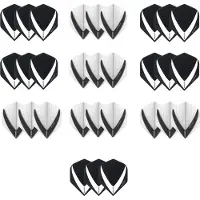 Victory 10 sets (30 stuks) - Vista-X flights - duo kleur pakket - Zwart/Wit en Wit/Zwart – flights - darts flights