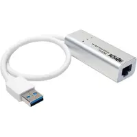 Tripp Lite USB 3.0 SuperSpeed naar Gigabit Ethernet NIC Netwerkadapter 10/100/1000 Plug and Play (USB 3.0, RJ45), Netwerkadapter, Zilver