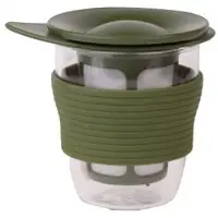 Hario theeglas met theezeef olijfgroen 200ml
