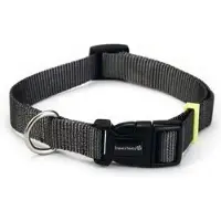 Beeztees nylon halsband uni donkergrijs 35-50 cm x 20 mm