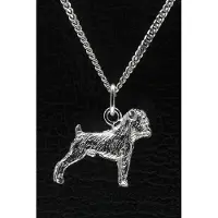 MOOYE ® - Collectie Zilveren Brusselse smoushondje ketting hanger - groot