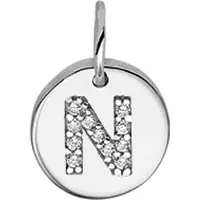 Trendjuwelier huiscollectie Bedel Letter N Zirkonia Zilver