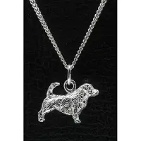 MOOYE ® - Collectie Zilveren Norfolk terrier met staart ketting hanger - groot