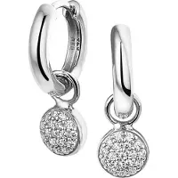 The Jewelry Collection Klapoorringen Zirkonia - Zilver Gerhodineerd