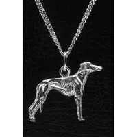 MOOYE ® - Collectie Zilveren Azawakh ketting hanger - groot