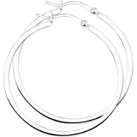 TFT Creolen Vierkante Buis Zilver Glanzend 2 mm x 40 mm