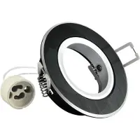 ABC-led Inbouw spot GU10 - aluminium - rond armatuur - geborsteld - zwart/zilver 85mm