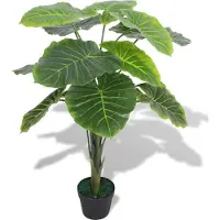 vidaXL - Kunstplant - taro - met - pot - 85 - cm - groen