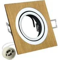ABC-led Inbouw spot GU10 - aluminium - vierkant armatuur - geborsteld - goud/zilver 92mm