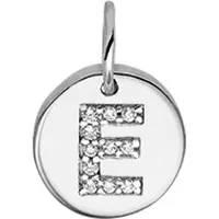 Trendjuwelier huiscollectie Bedel Letter E Zirkonia Zilver