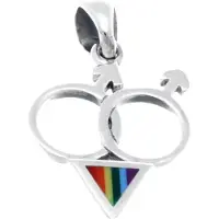 MOOYE ® - Collectie Zilveren Mannenteken met regenboog kettinghanger