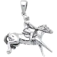 MOOYE ® - Collectie Zilveren Paard met ruiter kettinghanger