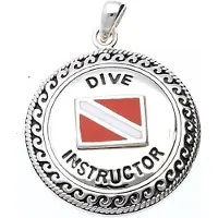 MOOYE ® - Collectie Zilveren Duikvlag duikinstructeur kettinghanger