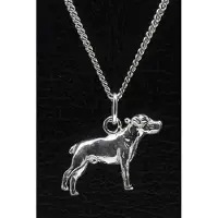 MOOYE ® - Collectie Zilveren Amerikaanse bulldog ongecoupeerd ketting hanger - groot