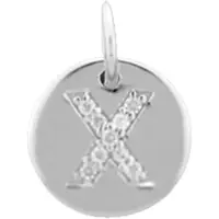 Trendjuwelier huiscollectie Bedel Letter X Zirkonia Zilver