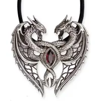 EtNox Draken hart zilveren hanger, draak zilveren ketting
