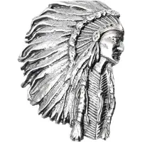 MOOYE ® - Collectie Zilveren Indiaan gezwart met tooi XL kettinghanger