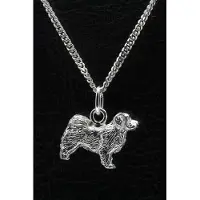 MOOYE ® - Collectie Zilveren Tibetaanse spaniel ketting hanger - groot