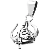 MOOYE ® - Collectie Zilveren Viking helm groot kettinghanger