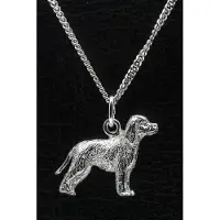 MOOYE ® - Collectie Zilveren Irish water spaniel ketting hanger - groot