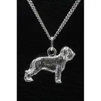 MOOYE ® - Collectie Zilveren Briard ketting hanger - oren ongecoupeerd - groot