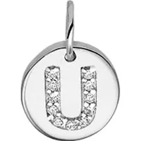 Trendjuwelier huiscollectie Bedel Letter U Zirkonia Zilver