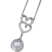 Orphelia Hanger + Ketting Dubbel Hart Parel Zirconium ZH-4506