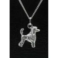 MOOYE ® - Collectie Zilveren Dwergpoedel caniche nain met staart ketting hanger - groot