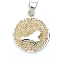 MOOYE ® - Collectie Zilveren Zeehond met strandzand kettinghanger