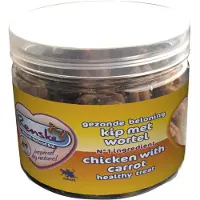 Renske 12x Kattensnack Gezonde Beloning Hartjes Kip & Wortel 100 gr