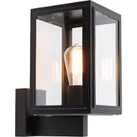 QAZQA Landelijke wandlamp zwart IP44 - Sutton Up