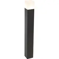 QAZQA Staande buitenlamp zwart met opaal witte kap 70 cm - Denmark