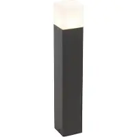 QAZQA Staande buitenlamp zwart met opaal witte kap 50 cm - Denmark