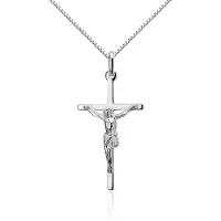 Montebello Ketting Christuskruis - Dames - 925 Zilver - Kruis - 35 x 17 mm - 45 cm