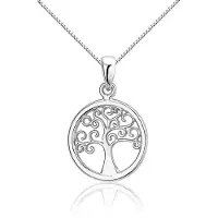 Montebello Ketting Levensboom - Dames - Zilver gehrodineerd - ?16 mm - 45 cm