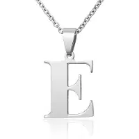 Montebello Montebello, grote edelstalen letter met ketting, E
